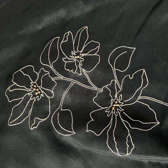 Women’s Coldwater Creek Black Silk Blouse sz XXL Embrpidered Beaded Quiet Luxury - Picture 6 of 9